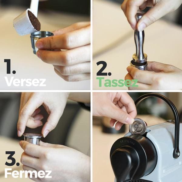Capsule Nespresso Compatible Rechargeable en Inox | Lilikdo