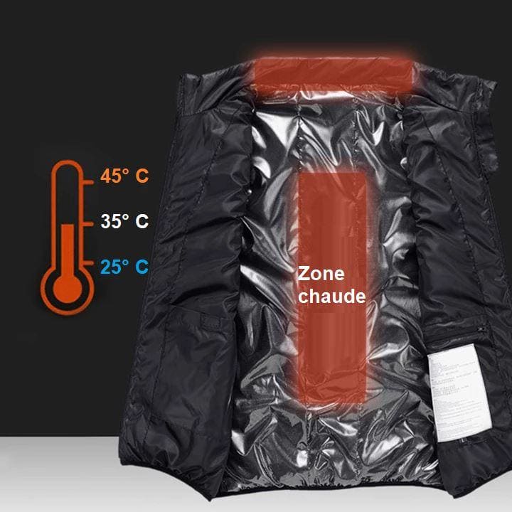Doudoune sans Manche Chauffante électrique Usb Homme