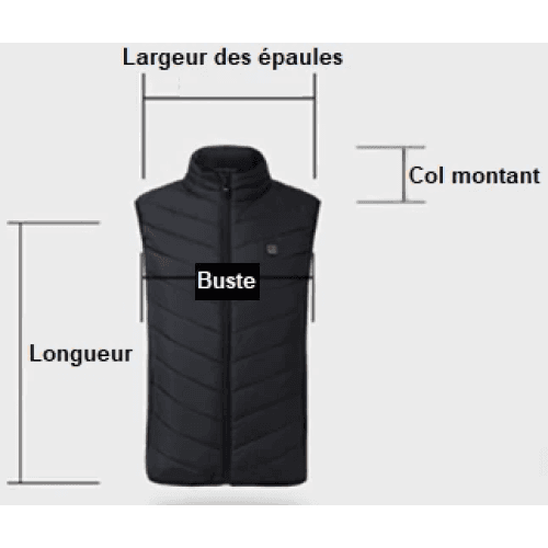 Doudoune sans Manche Chauffante électrique Usb Homme