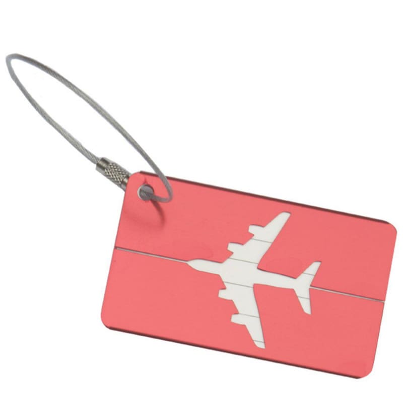 Étiquette de Bagage Avion en Aluminium Rose | Lilikdo