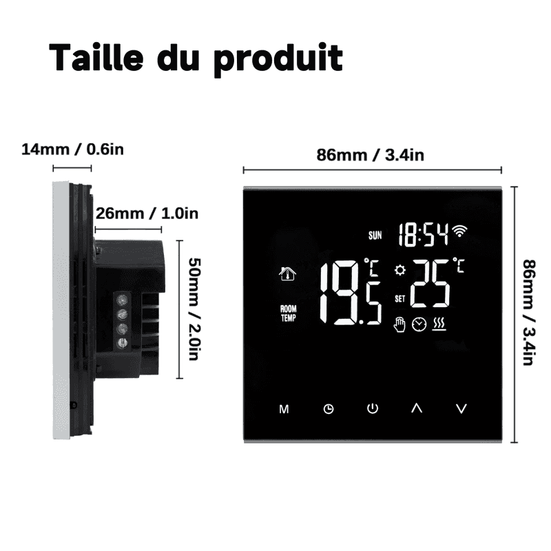 Thermostat Programmable Connecté Wi-fi à Ecran Lcd Tactile