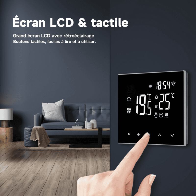 Thermostat Programmable Connecté Wi-fi à Ecran Lcd Tactile