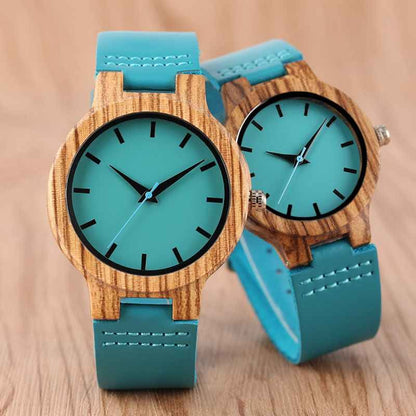 Lagon Montre à Quartz en Bois Casual pour Homme / Femme