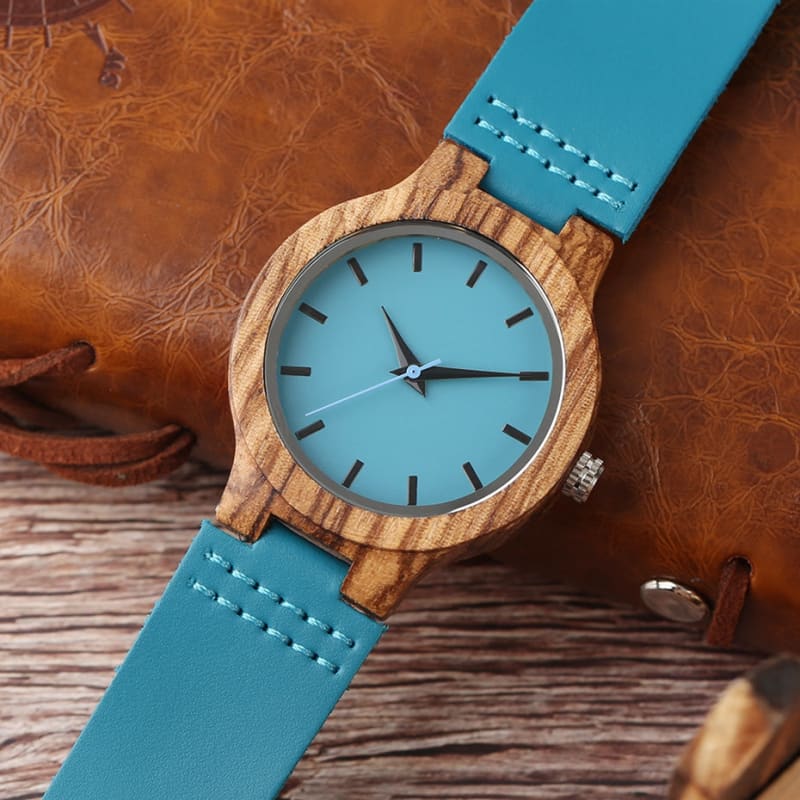 Lagon Montre à Quartz en Bois Casual pour Homme / Femme