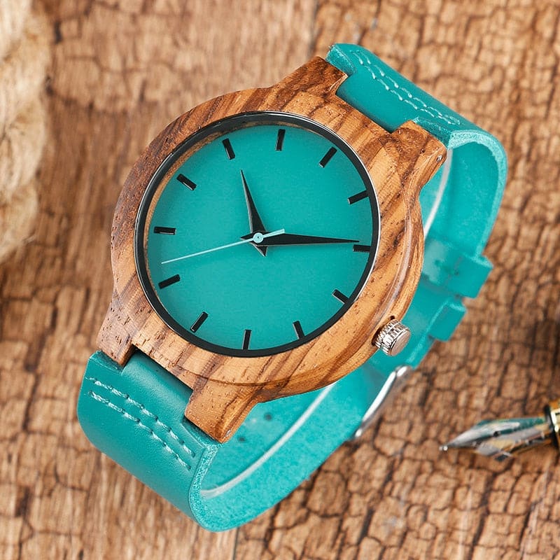 Lagon Montre à Quartz en Bois Casual pour Homme / Femme