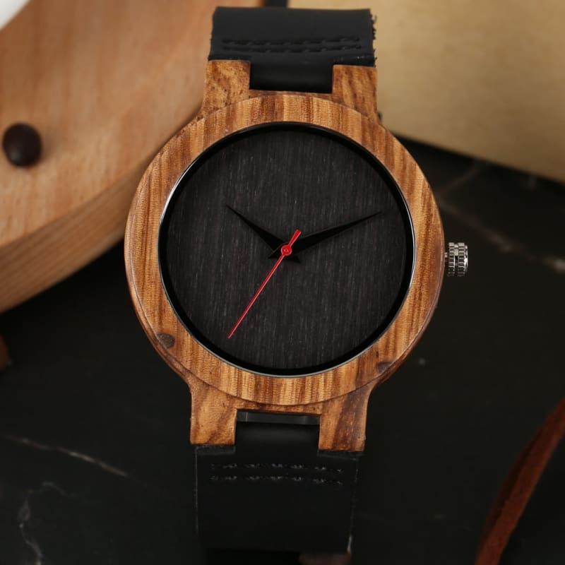 Montre à Quartz en Bois Vintage pour Homme ou Femme