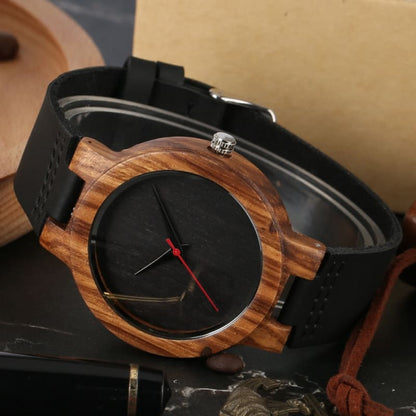 Montre à Quartz en Bois Vintage pour Homme ou Femme