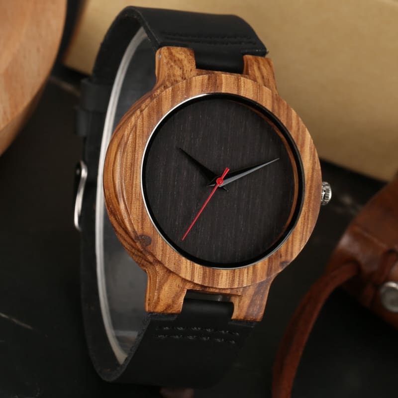 Montre à Quartz en Bois Vintage pour Homme ou Femme